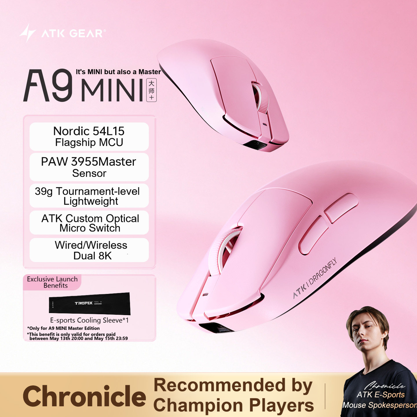 Ultimate Esports Gaming - ATK Dragonfly A9 MINI Master Wireless