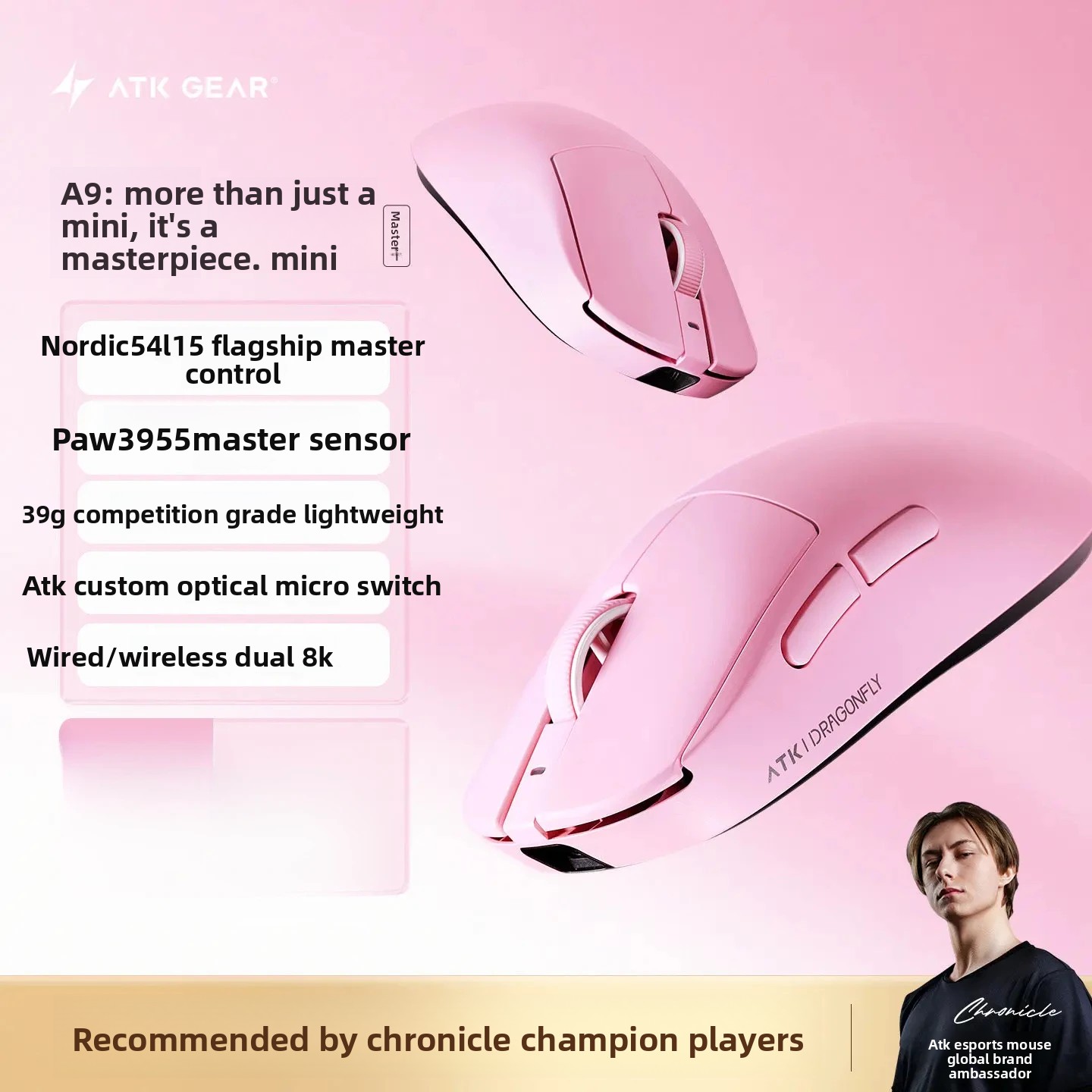 ATK Dragonfly A9 MINI Ultimate - Ultimate Esports Gaming recensione e prezzo
