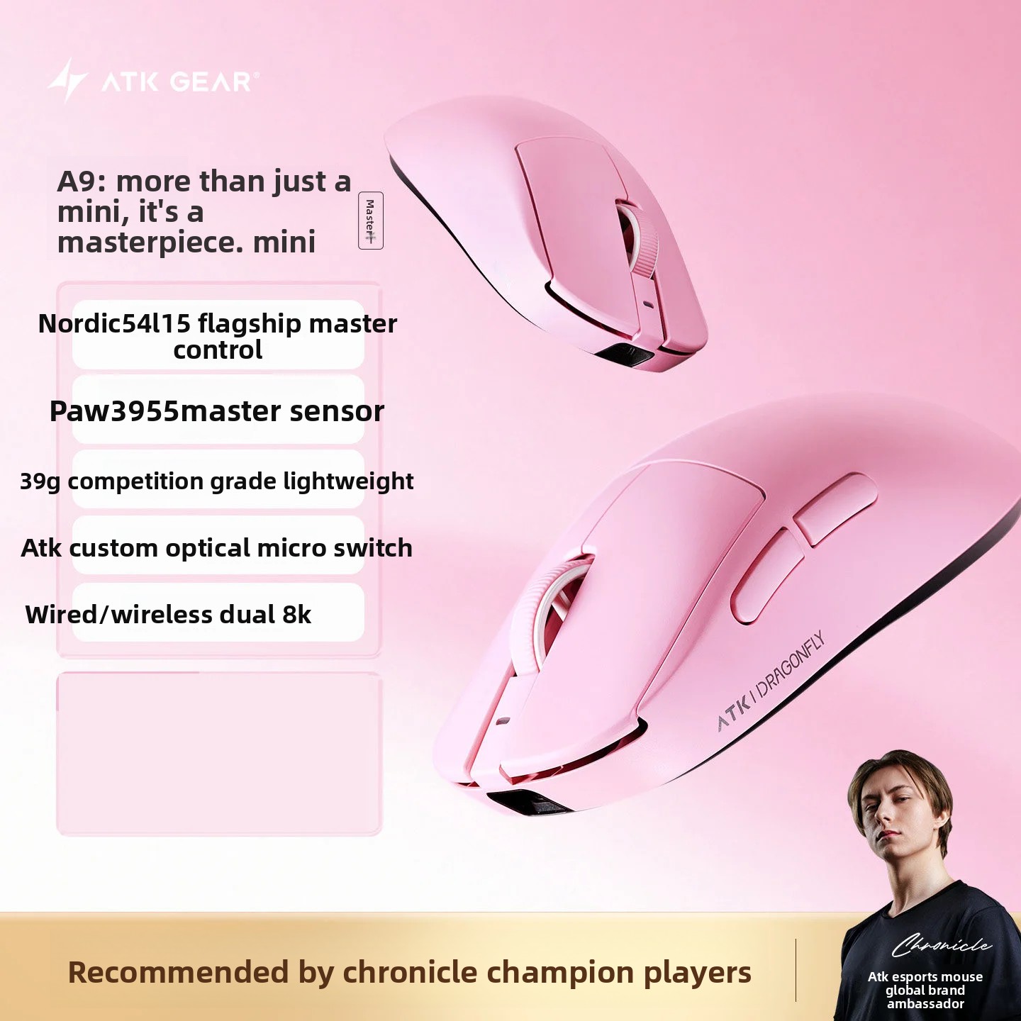 ATK A9 MINI Dual 8K Wireless G - Ultimate Esports Gaming recensione e prezzo