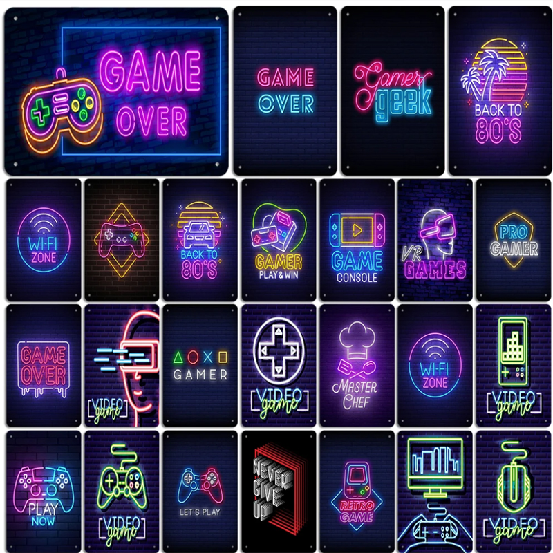 Neon Video Game Metal Tin Sign - Esports Gaming Room recensione e prezzo